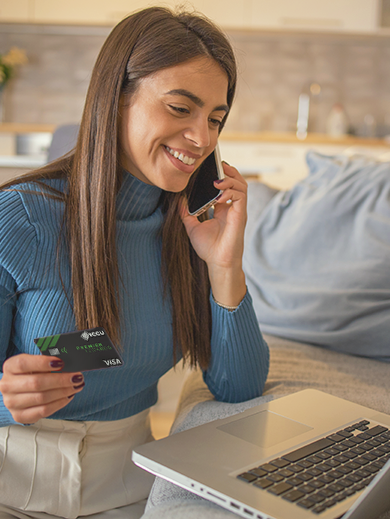 Man on an tablet device with a credit card