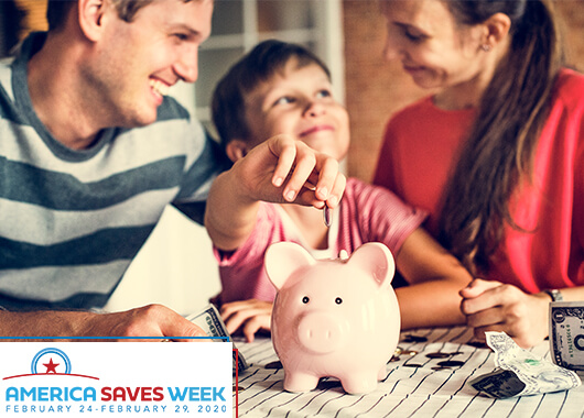 America Saves Week 2020|USA country outlined with America Saves Week text
