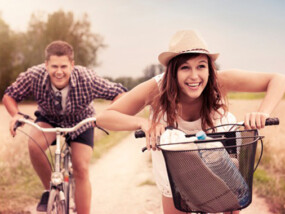 Couple Riding Bikes