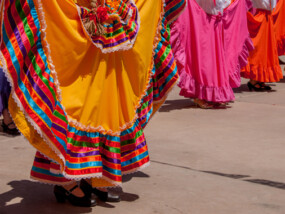 colorful skirts in mexican folk dancing