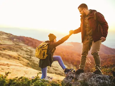 Couple hiking