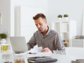 Man working on laptop