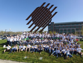 Idaho Central Employees with Idaho Gives Sign