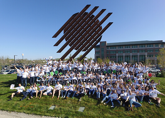 Idaho Central Employees with Idaho Gives Sign