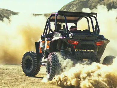 People driving an UTV