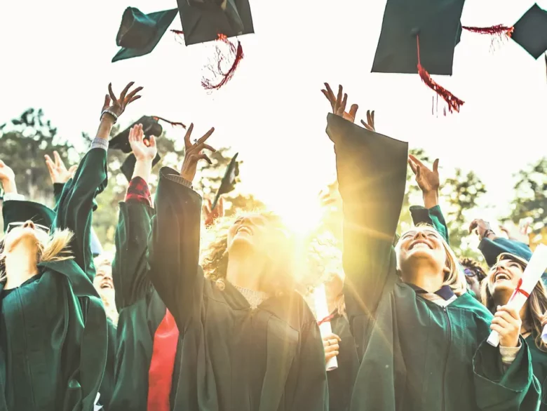 Students graduating from school