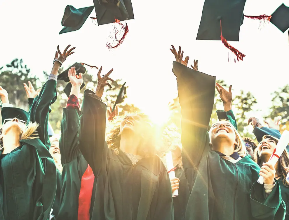 Students graduating from school