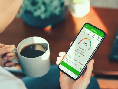 Person checking their credit on their phone
