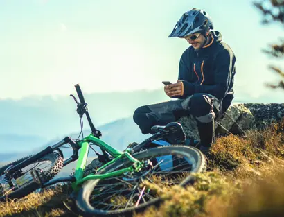 man with mountain bike