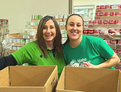 ICCU employees at a food drive