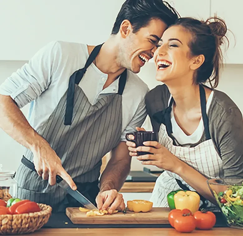 couple cooking in the kitchen