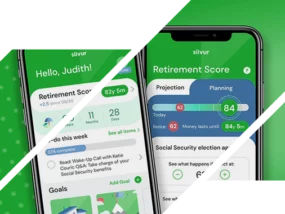 Silvur's Retirement Score shown on a phone