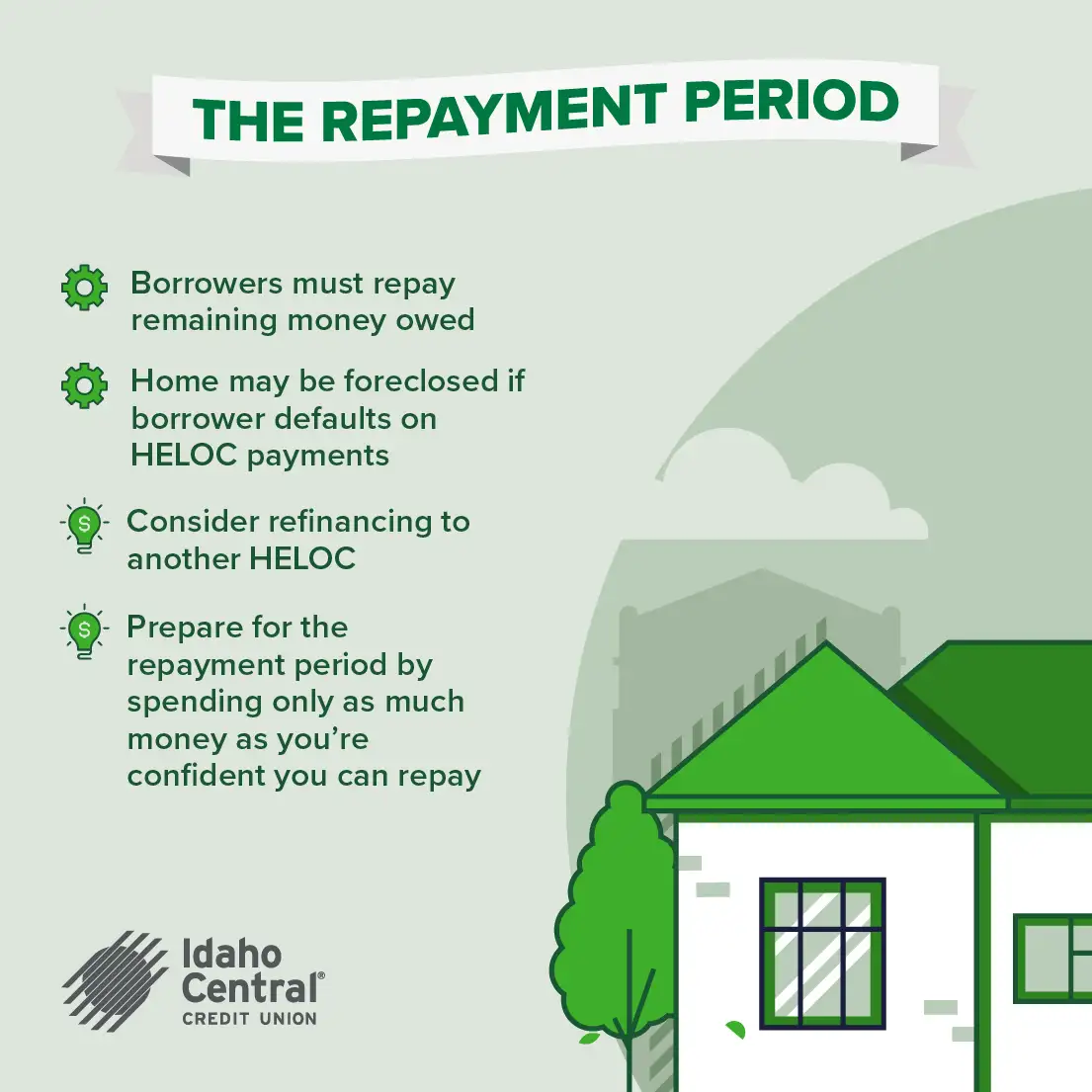 Infographic displaying information about a HELOC repayment period