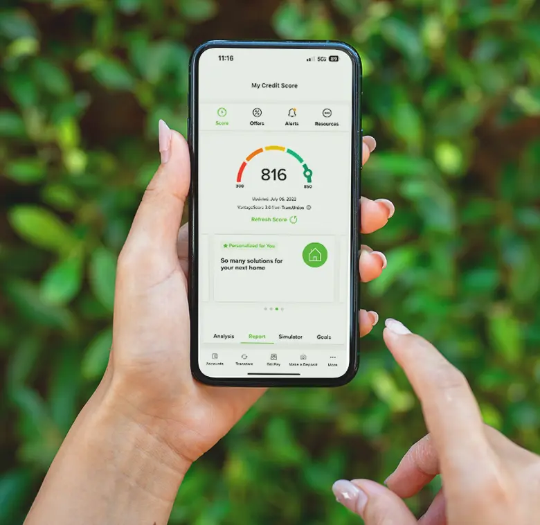 phone screen showing the ICCU My Credit service