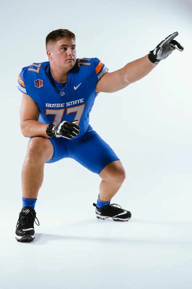 Kage Casey, the left tackle for Boise State Broncos.